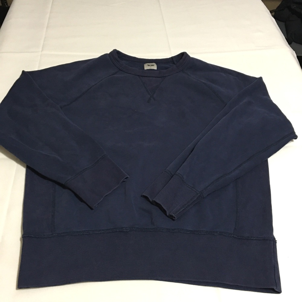 Acne Studios Sweatshirt Mens Large Navy Blue Raglan Sleeve Pullover